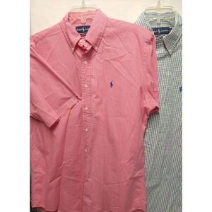 Ralph Lauren Mens Multi Plaid & Checked Classic Fit Button-Up Shirts, M Lot of 2